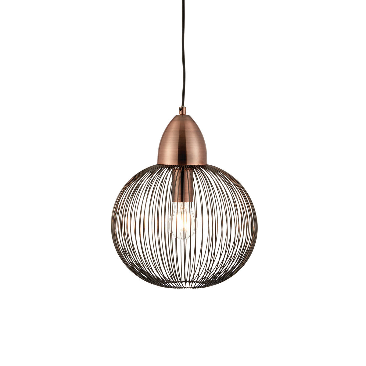 HÄNGELEUCHTE 30/140 cm  - Kupferfarben, Design, Metall (30/140cm) - ENDON