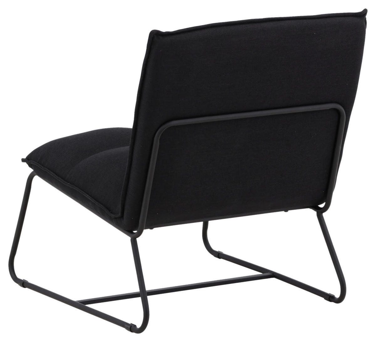 FÅTÖLJ i metall, textil svart  - svart, Design, metall/textil (62/78/83cm) - Livetastic