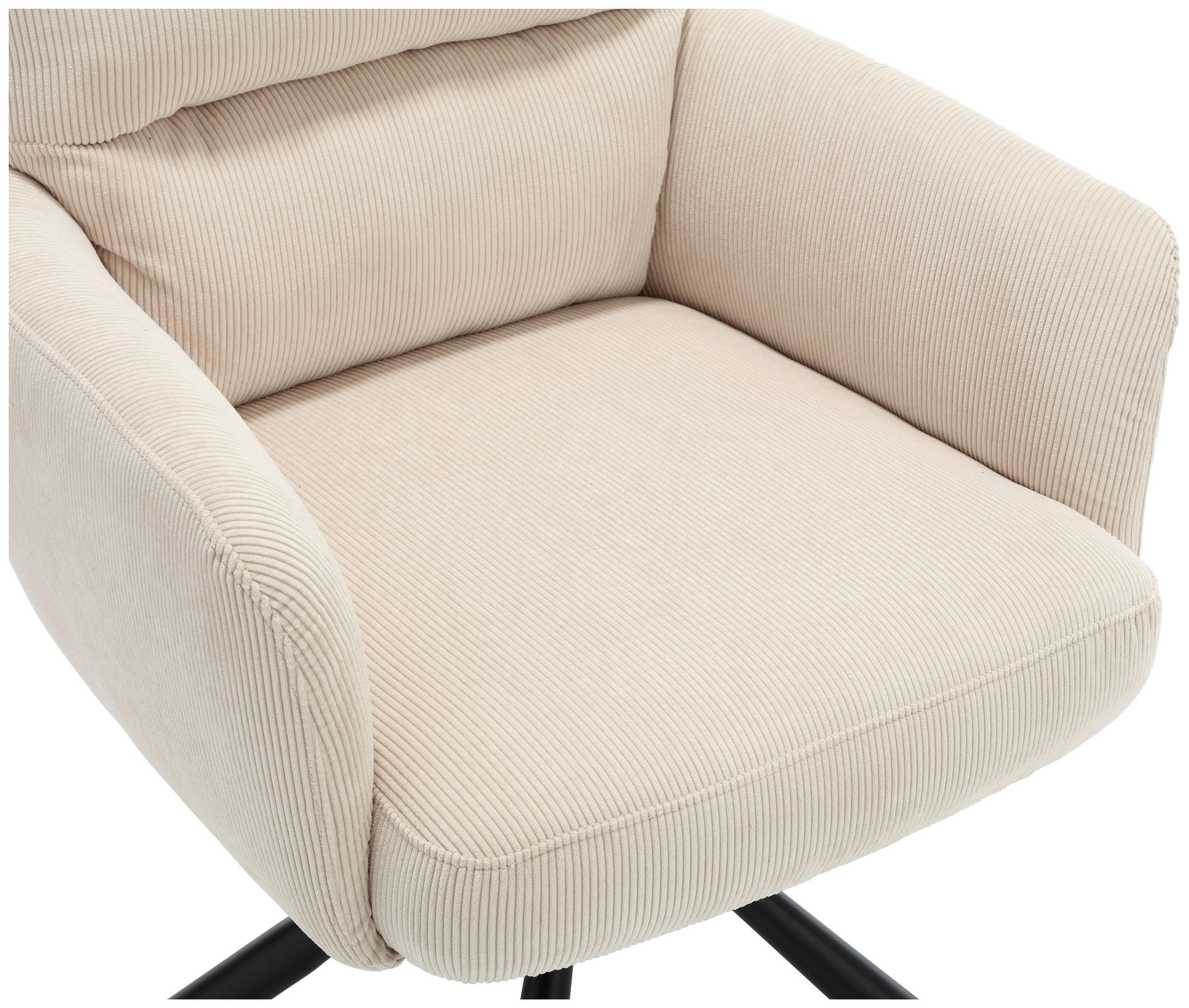 ARMLEHNSTUHL  in Cord  - Beige/Schwarz, KONVENTIONELL, Textil/Metall (58/94/67cm) - Boxxx