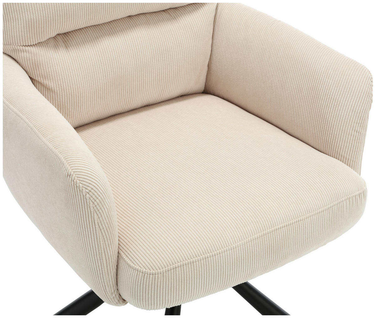 ARMLEHNSTUHL  in Cord  - Beige/Schwarz, KONVENTIONELL, Textil/Metall (58/94/67cm) - Boxxx