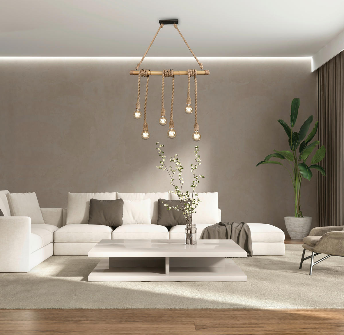HÄNGELEUCHTE  100/150/10 cm   - Braun, Design, Holz (100/150/10cm) - P & B