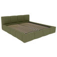 POLSTERBETT 180/200 cm,  in Grün, Lattenrost, Bettkasten,  - Schwarz/Grün, Design, Holz/Textil (180/200cm) - Xora