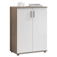 COMODĂ 60/84/35 cm  - argintiu/alb, Konventionell, plastic/material pe bază de lemn (60/84/35cm) - Boxxx