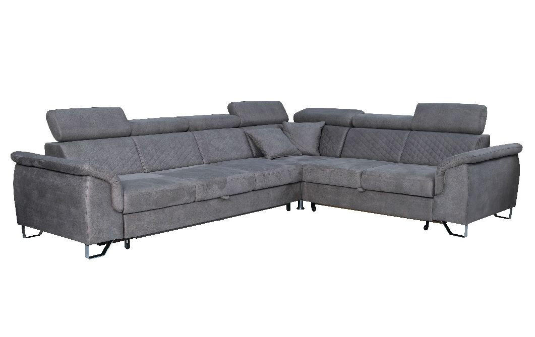 SJEDEĆA GARNITURA drvo  tamno siva   - siva/tamno siva, Moderno, drvo/tekstil (305/250/90cm) - Ti'me