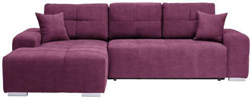 ECKSOFA in Webstoff Beere  - Beere/Silberfarben, Design, Kunststoff/Textil (194/280cm) - Carryhome