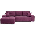 ECKSOFA in Webstoff Beere  - Beere/Silberfarben, Design, Kunststoff/Textil (194/280cm) - Carryhome