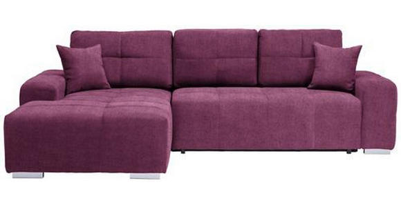 ECKSOFA in Webstoff Beere  - Beere/Silberfarben, Design, Kunststoff/Textil (194/280cm) - Carryhome