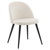 STOLSET 2 styck stål manchester  - beige/svart, Design, metall/textil (50/77/48cm) - Livetastic