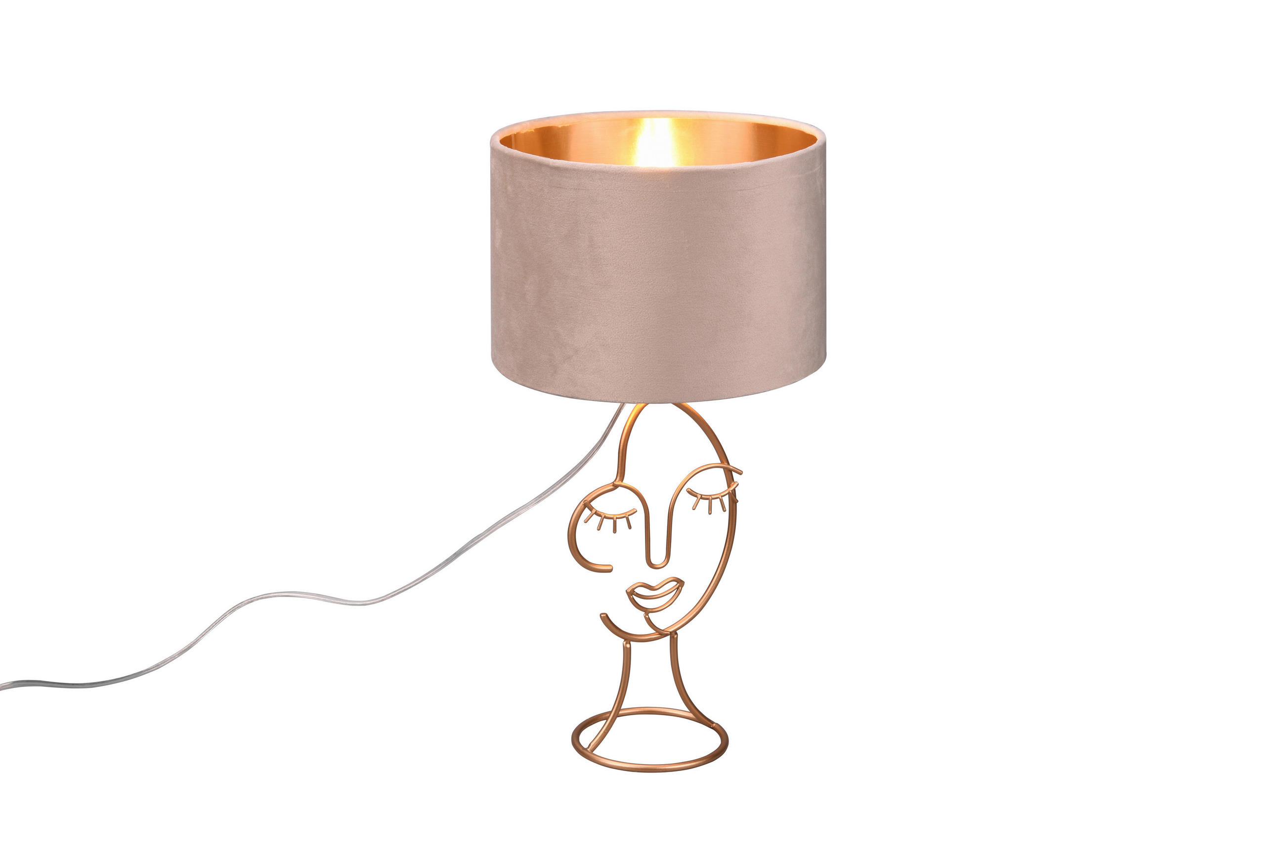 BORDSLAMPA Mary 24/45,5 cm   - beige/guldfärgad, Klassisk, metall/textil (24/45,5cm)