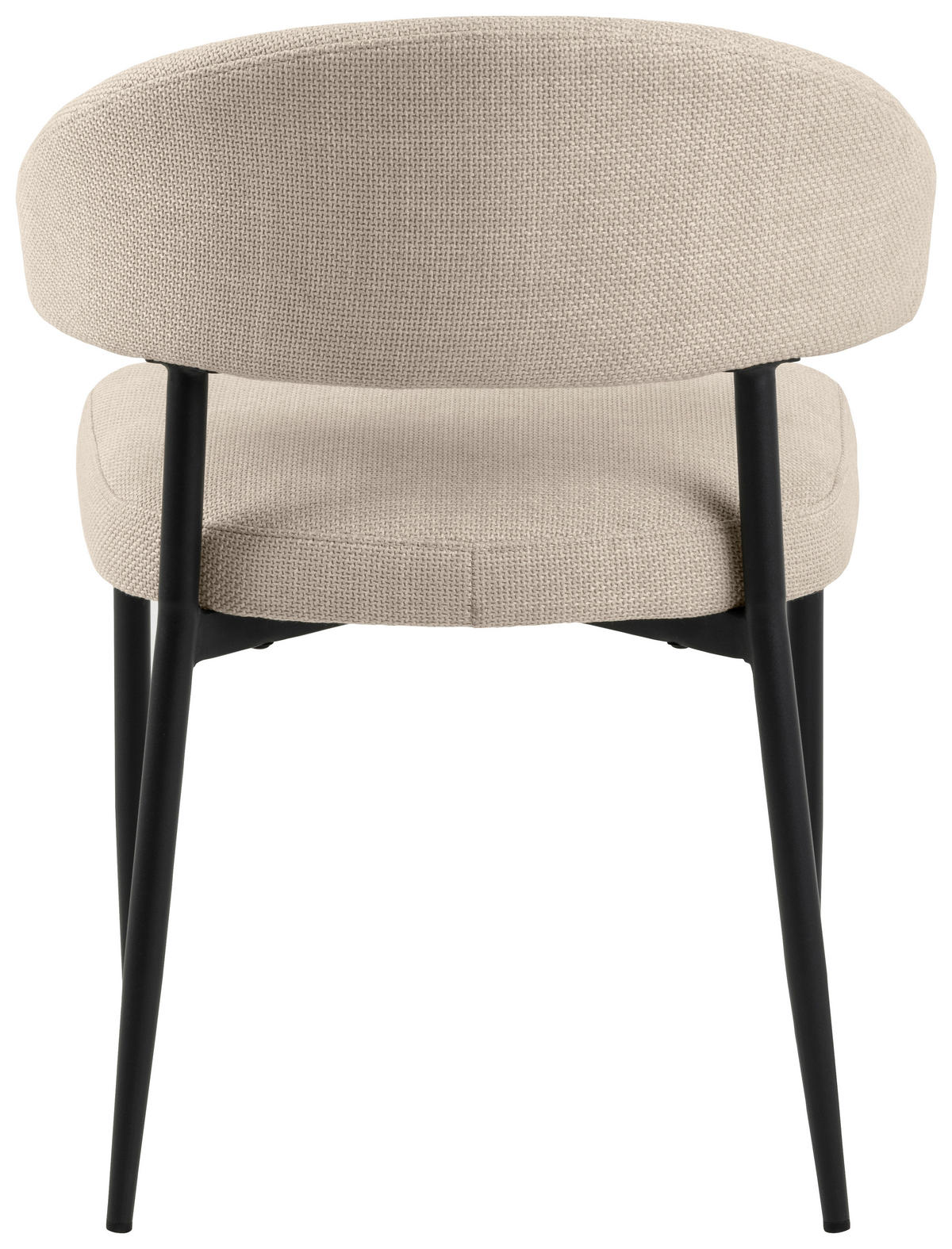 STUHL  in Webstoff Textil  - Beige/Schwarz, Trend, Textil/Metall (56/77/55cm) - MID.YOU