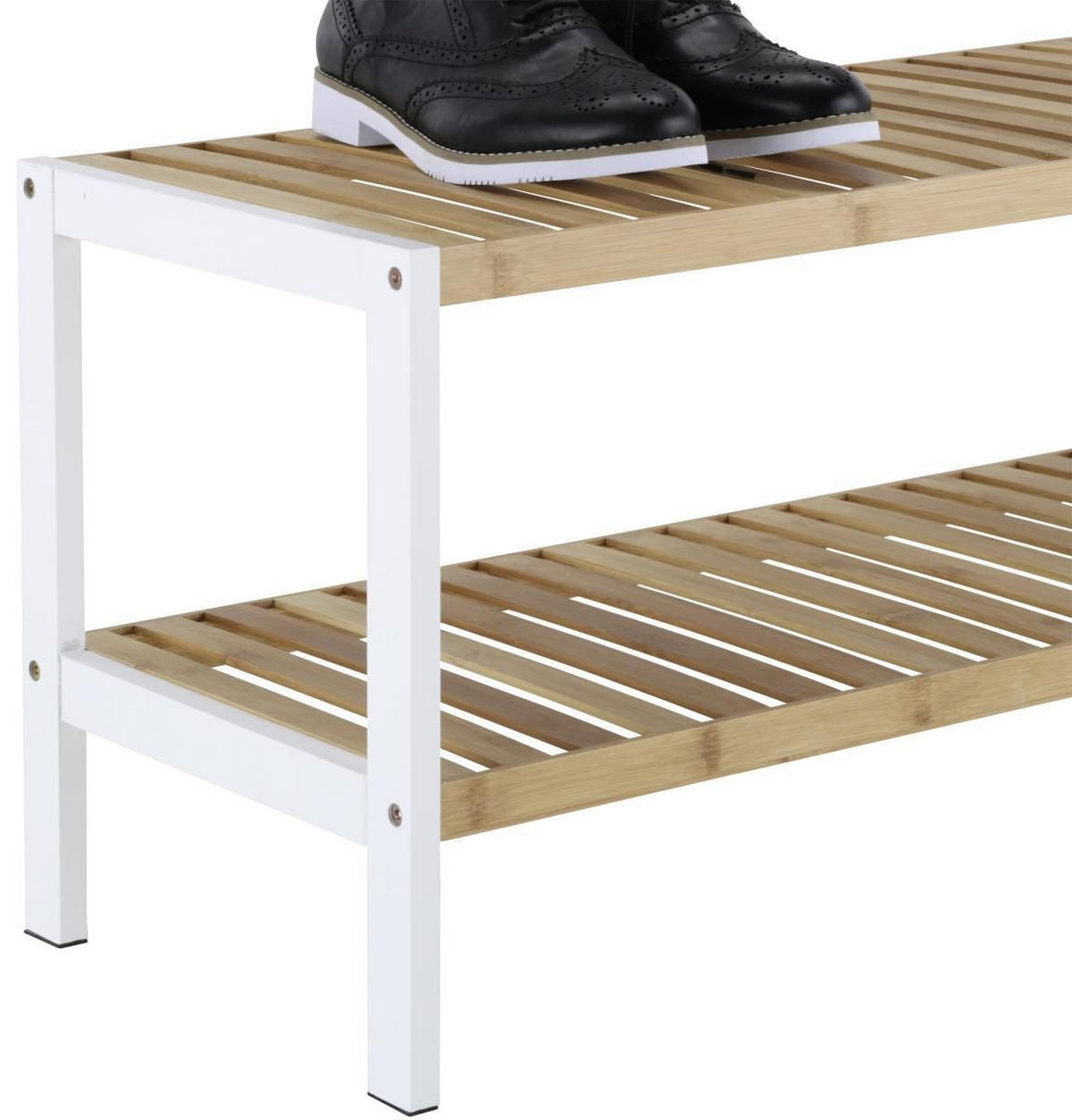 POLICA ZA OBUĆU  prirodna boja, bela  drvo, pločasti materijal     - bela/prirodna boja, Moderno, drvo/pločasti materijal (70/36/30cm)