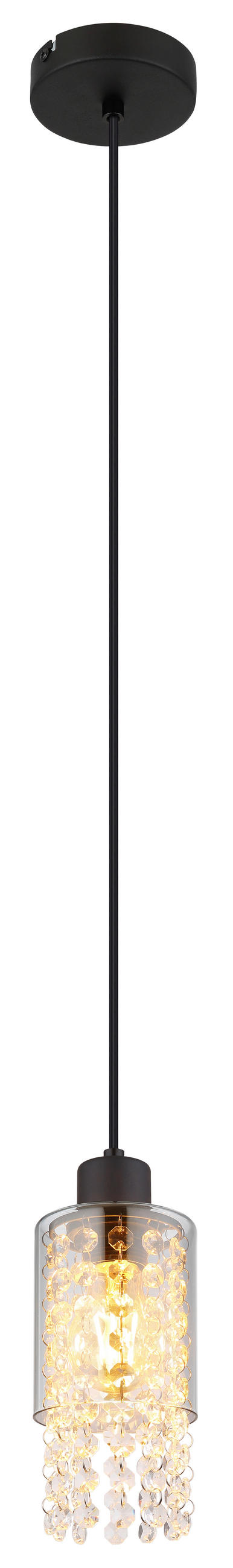LAMPĂ SUSPENDATĂ 10/120 cm  - străveziu/negru, Konventionell, plastic/sticlă (10/120cm) - Globo