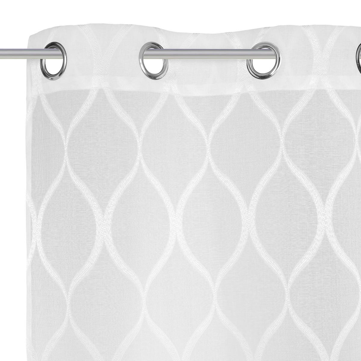 ZÁVĚS S OČKY, poloprůhledné, 140/245 cm - bílá, Design, textil (140/245cm) - Esposa