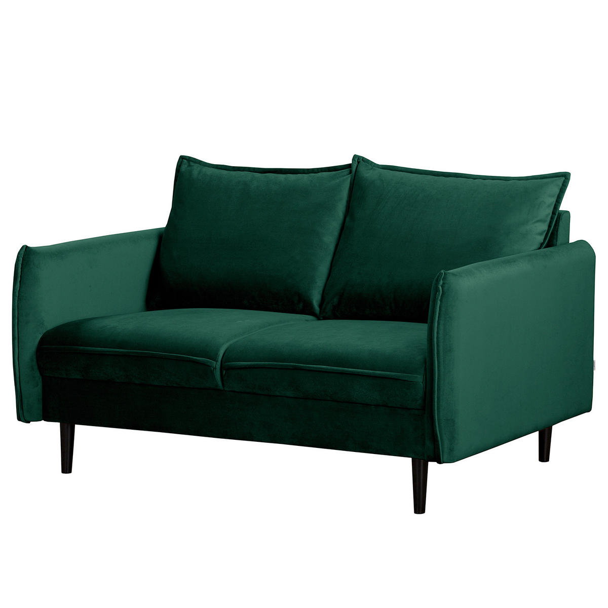 2-SITZER-SOFA JULI Samt Grün  - Schwarz/Grün, Design, Holz/Textil (138/86/100cm) - P & B