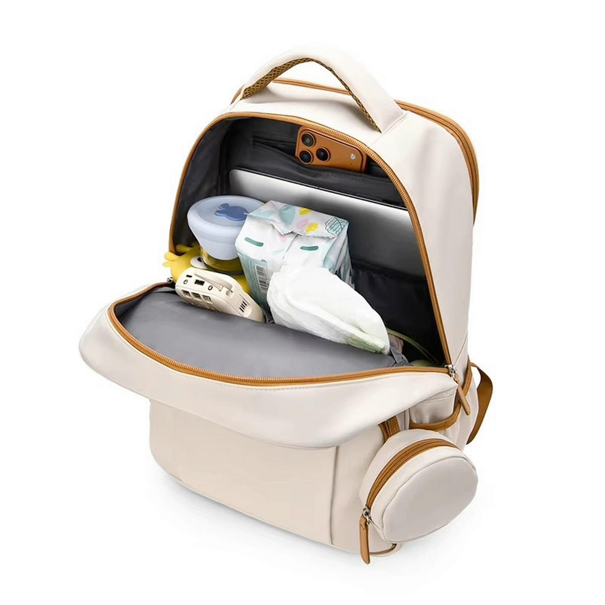 WICKELRUCKSACK  - Creme, Basics, Textil (30/40/21cm)