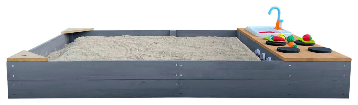 SANDKASTEN  - Braun/Grau, Konventionell, Holz (115/21,8/180cm)