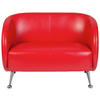 2-SITZER-SOFA  in Lederlook Rot  - Chromfarben/Rot, MODERN, Textil/Metall (118/85/58cm) - MID.YOU