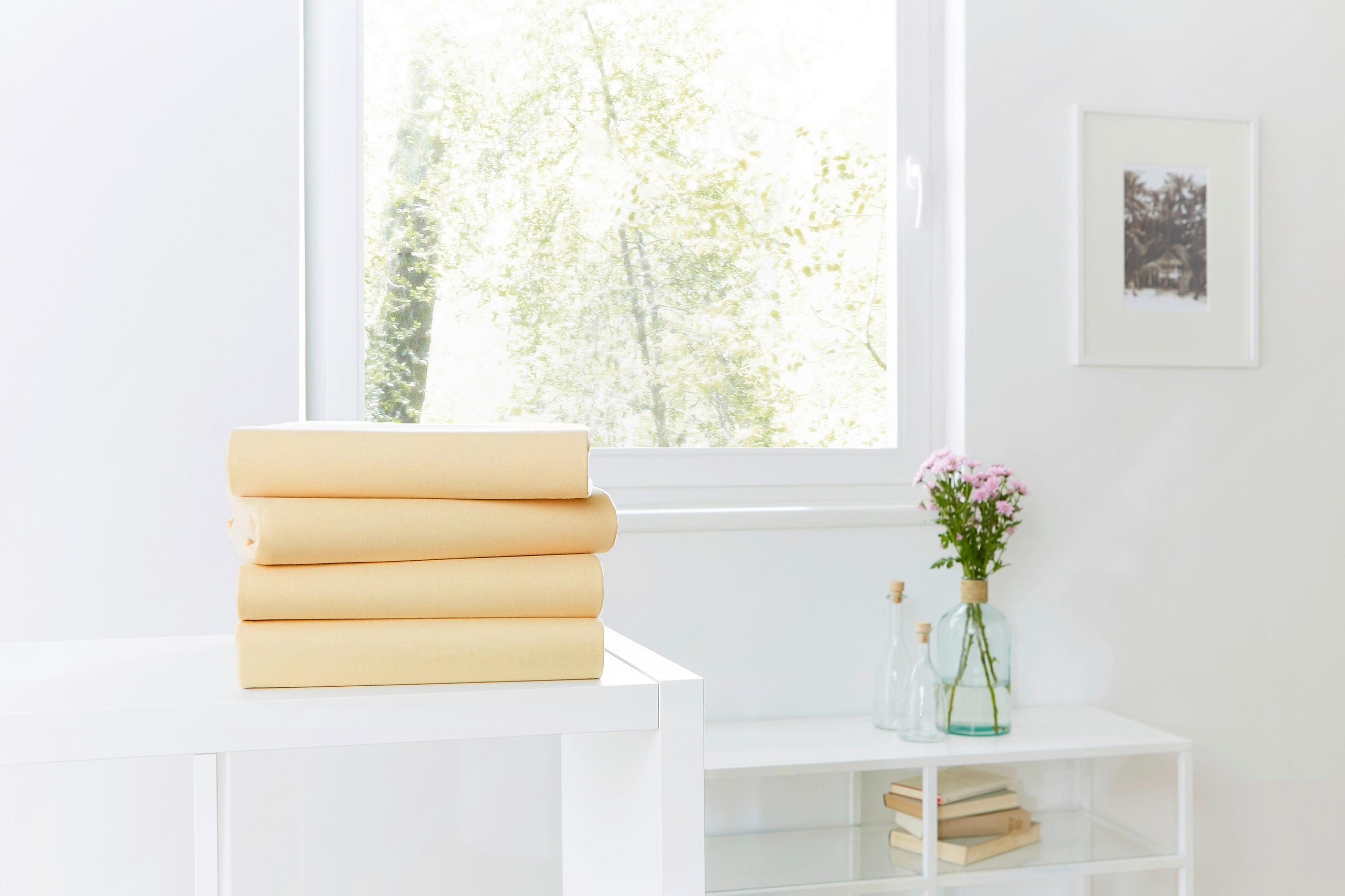 SPANNLEINTUCH 190/200 cm Jersey  - Gelb, Basics, Textil (190/200cm)