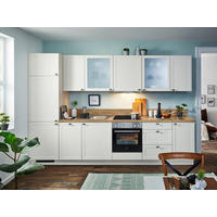 KÜCHENLEERBLOCK 330 cm   in Braun, Magnolie  - Edelstahlfarben/Magnolie, ROMANTIK / LANDHAUS, Holzwerkstoff/Metall (330cm) - Welnova