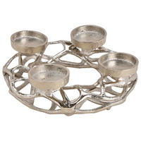 ADVENTSKERZENHALTER  - Nickelfarben, KONVENTIONELL, Metall (40,5/40/10,5cm) - X-Mas
