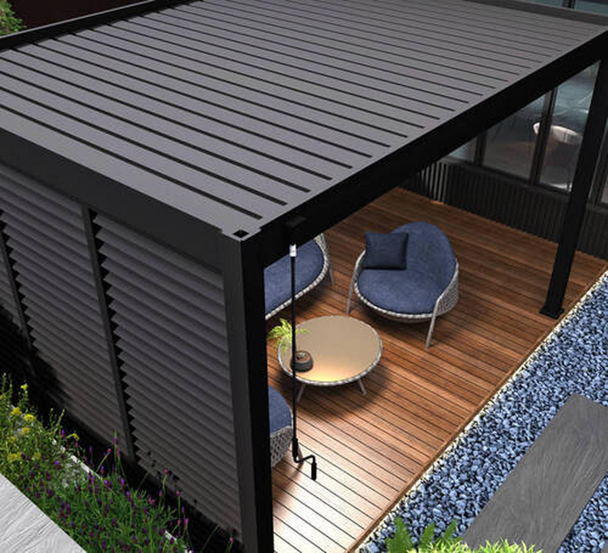 PERGOLA-SEITENTEIL 113/235/10 cm   - Anthrazit, Basics, Metall (113/235/10cm) - WEIDE