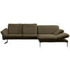 ECKSOFA in Webstoff Dunkelgrün  - Dunkelgrün/Anthrazit, Design, Textil/Metall (299/203cm) - Himolla