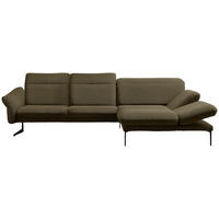ECKSOFA in Webstoff Dunkelgrün  - Dunkelgrün/Anthrazit, Design, Textil/Metall (299/203cm) - Himolla