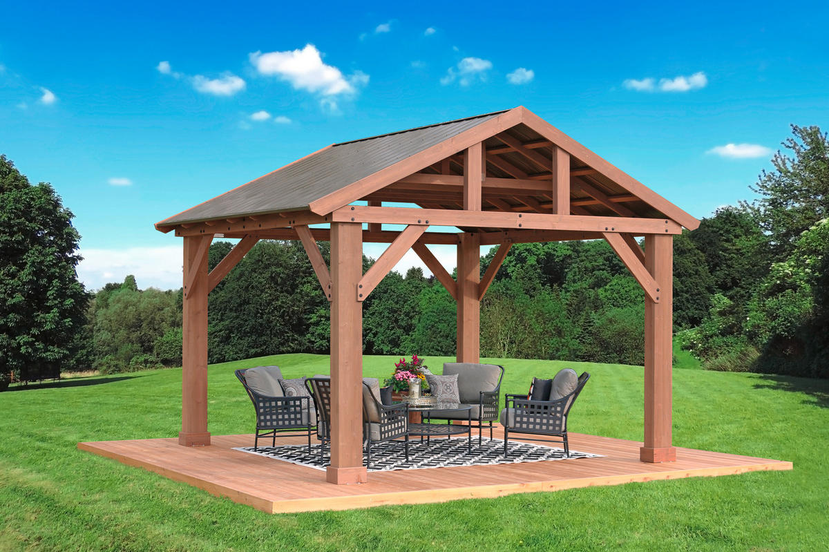 PAVILLON 366/330/427 cm   - Naturfarben, Basics, Holz/Metall (366/330/427cm)