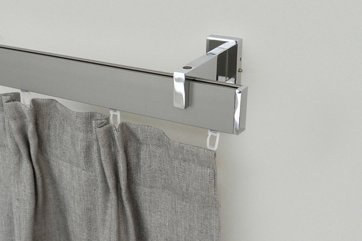 VORHANGSCHIENE  390 cm  - Grau, Basics, Metall (390cm)