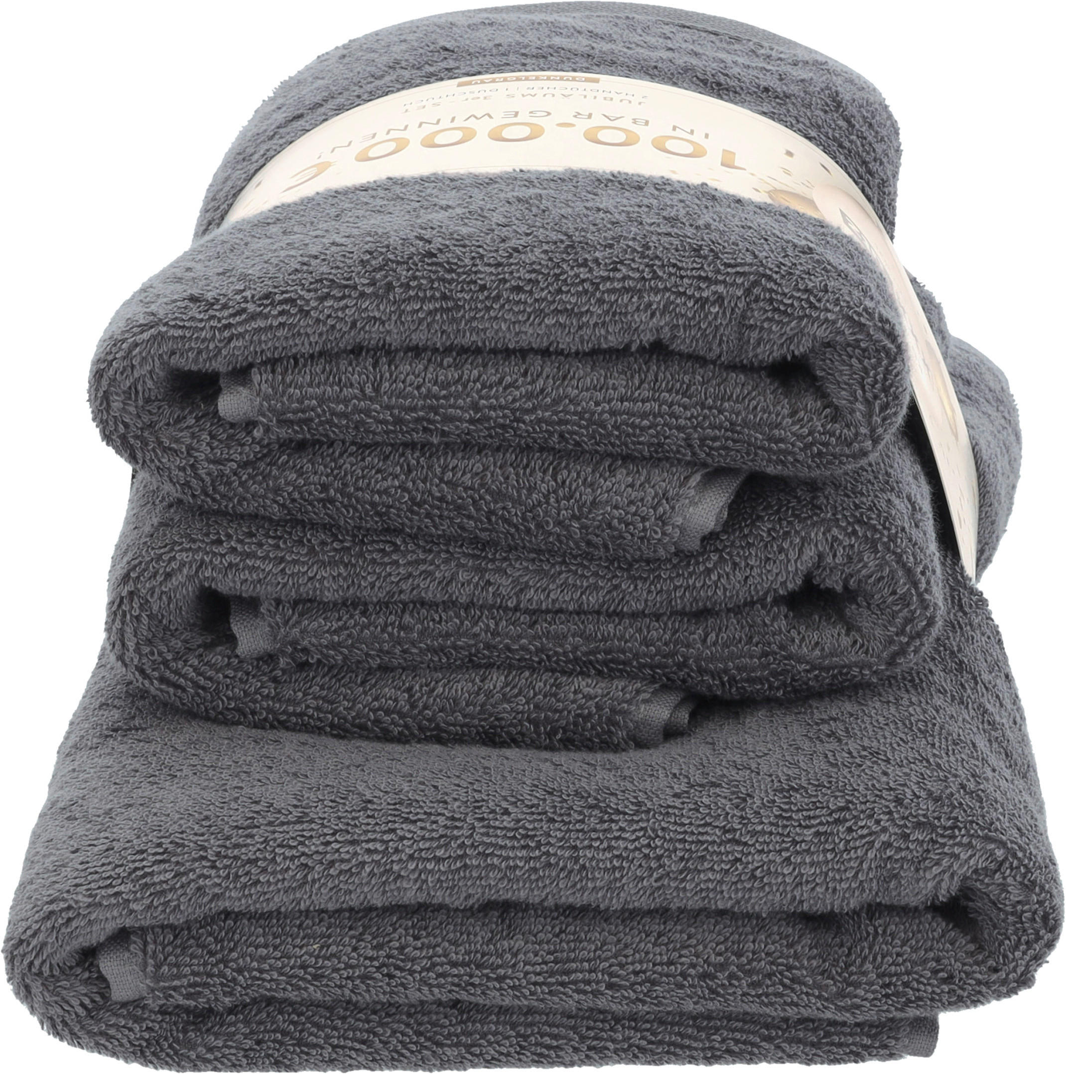 FROTTIERSET Jubiläums Set DE Dunkelgrau 3-teilig  - Dunkelgrau, Basics, Textil - Vossen