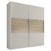 SCHWEBETÜRENSCHRANK  in Sandfarben, Eiche San Remo  - Sandfarben/Alufarben, MODERN, Glas/Holzwerkstoff (188/222/68cm) - MID.YOU