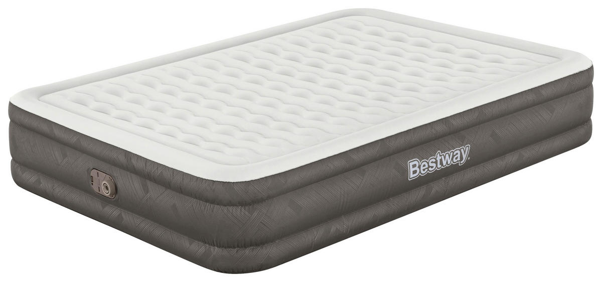 LUFTMADRASS i grå, mörkgrå  - mörkgrå/grå, Klassisk, plast (203/152/36cm) - Bestway