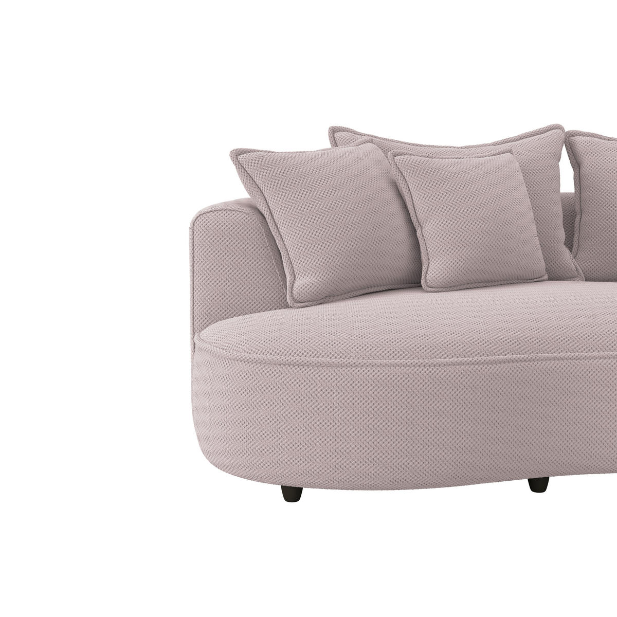 ECKSOFA in Velours, Struktur Hellrosa  - Hellrosa/Schwarz, Modern, Kunststoff/Textil (287/168cm) - Livetastic