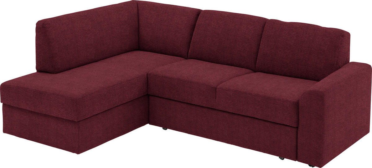 ECKSOFA in Webstoff Rot  - Rot/Schwarz, Konventionell, Kunststoff/Textil (165/224cm) - Xora