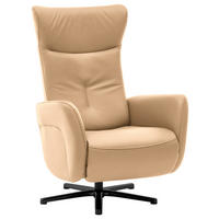 FAUTEUIL RELAX in Leder Honig  - Schwarz/Honig, Design, Leder/Metall (76/112/83cm) - Beldomo Speed