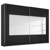 SCHWEBETÜRENSCHRANK in Graphitfarben  - Chromfarben/Graphitfarben, Design, Glas/Holzwerkstoff (271/223/68cm) - Xora
