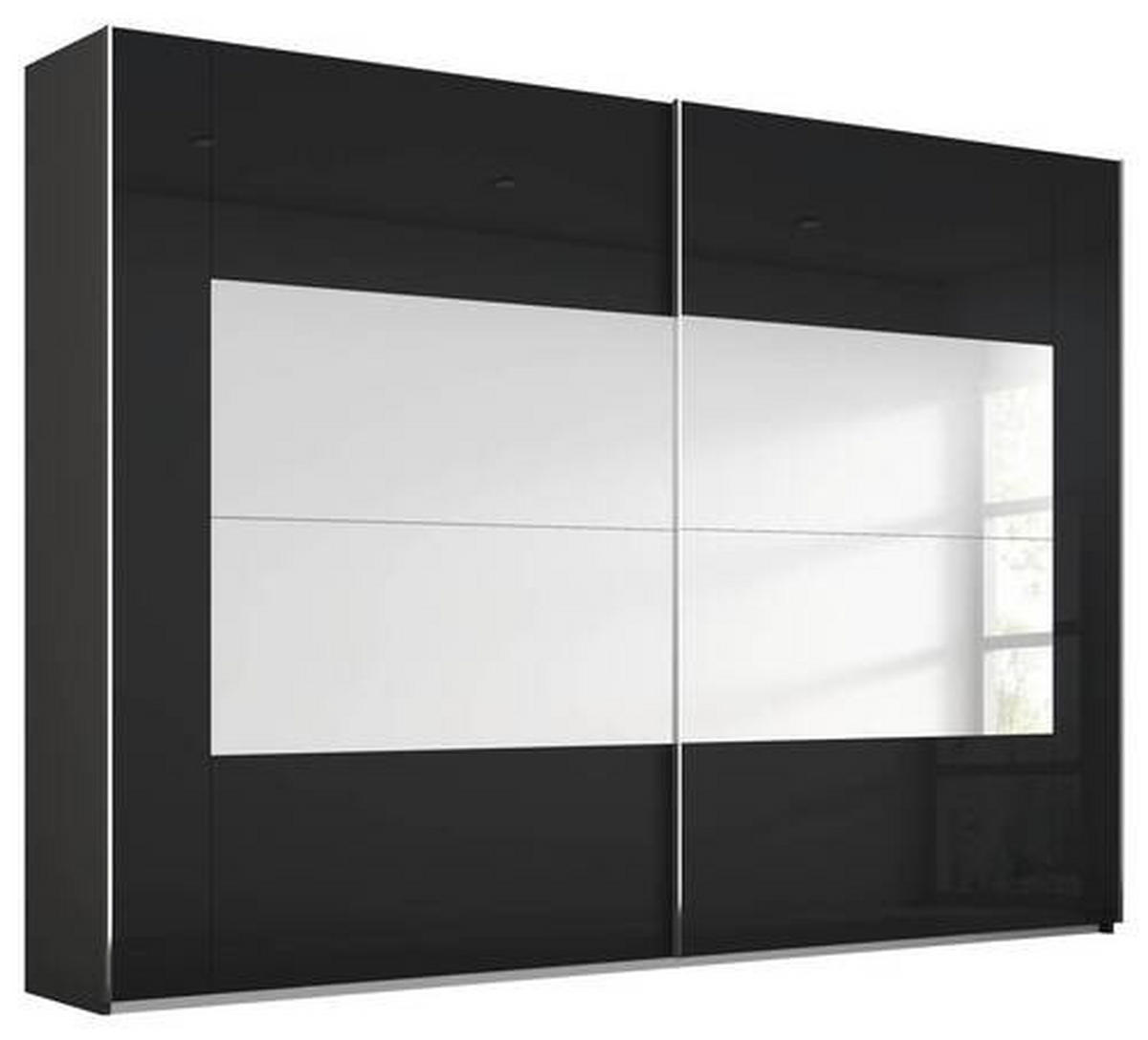 SCHWEBETÜRENSCHRANK in Graphitfarben  - Chromfarben/Graphitfarben, Design, Glas/Holzwerkstoff (271/223/68cm) - Xora