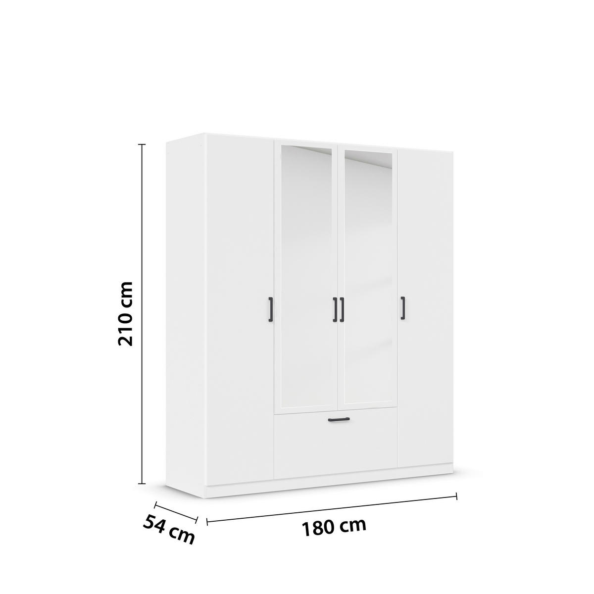 KLEIDERSCHRANK in Weiss  - Weiss/Grau, Basics, Holzwerkstoff/Metall (181/210/54cm) - Boxxx