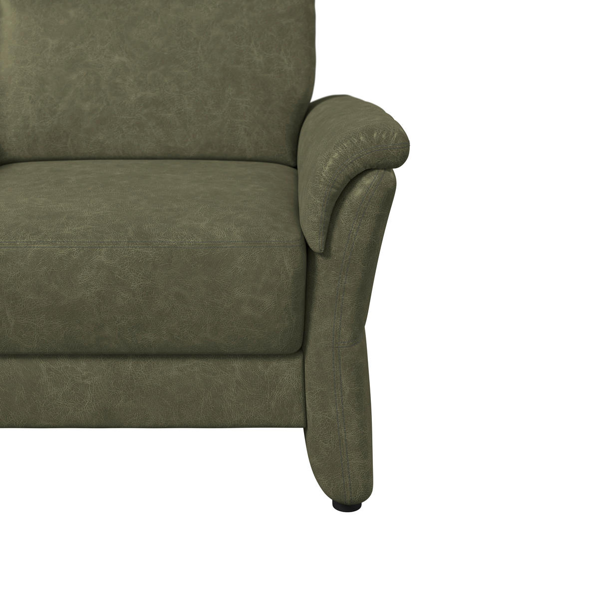 SESSEL Mikrofaser Olivgrün  - Schwarz/Olivgrün, Konventionell, Kunststoff/Textil (104/98/91cm) - Elegando