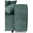 BIGSOFA in Flachgewebe Grün  - Chromfarben/Grün, KONVENTIONELL, Textil/Metall (256/68/122cm) - Carryhome