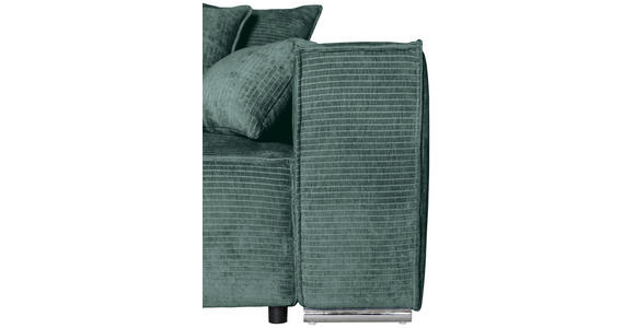 BIGSOFA in Flachgewebe Grün  - Chromfarben/Grün, KONVENTIONELL, Textil/Metall (256/68/122cm) - Carryhome