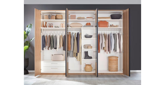 DREHTÜRENSCHRANK 299,2/229,4/59,5 cm 6-türig Eichefarben  - Eichefarben/Anthrazit, KONVENTIONELL, Holz/Holzwerkstoff (299,2/229,4/59,5cm) - Dieter Knoll