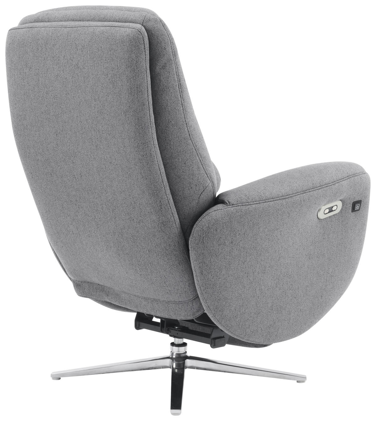 MASSAGESESSEL in Webstoff Grau  - Chromfarben/Grau, Design, Textil/Metall (79/110/85cm) - Livetastic