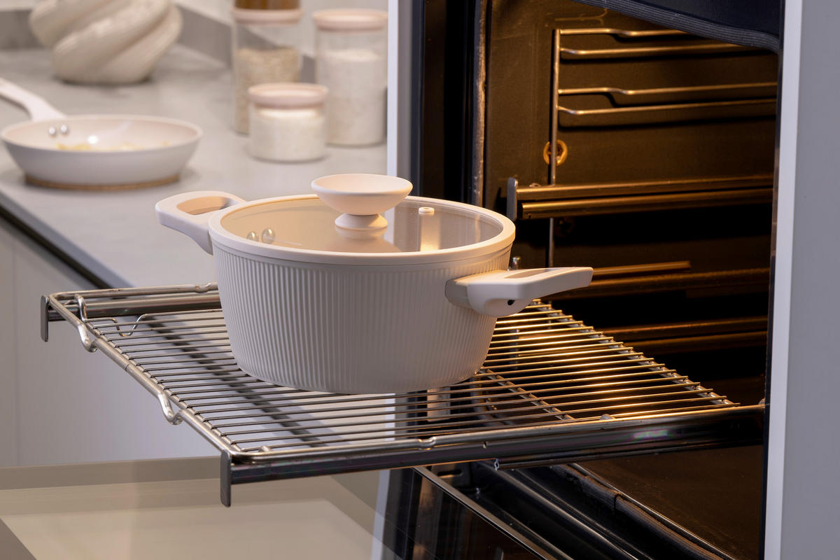 KOCHTOPF Pamela Reif Serie SHELL  - Beigebraun, Basics, Glas/Metall (2,5l) - Fackelmann