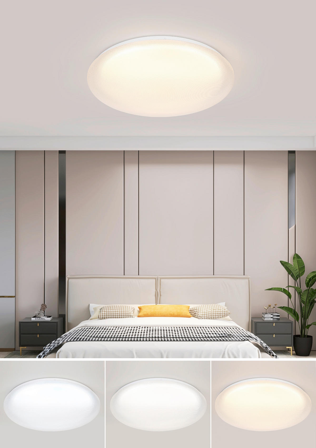 LED MENNYEZETI LÁMPA - áttetsző/fehér, Trend, műanyag/fém (50/8cm) - Novel