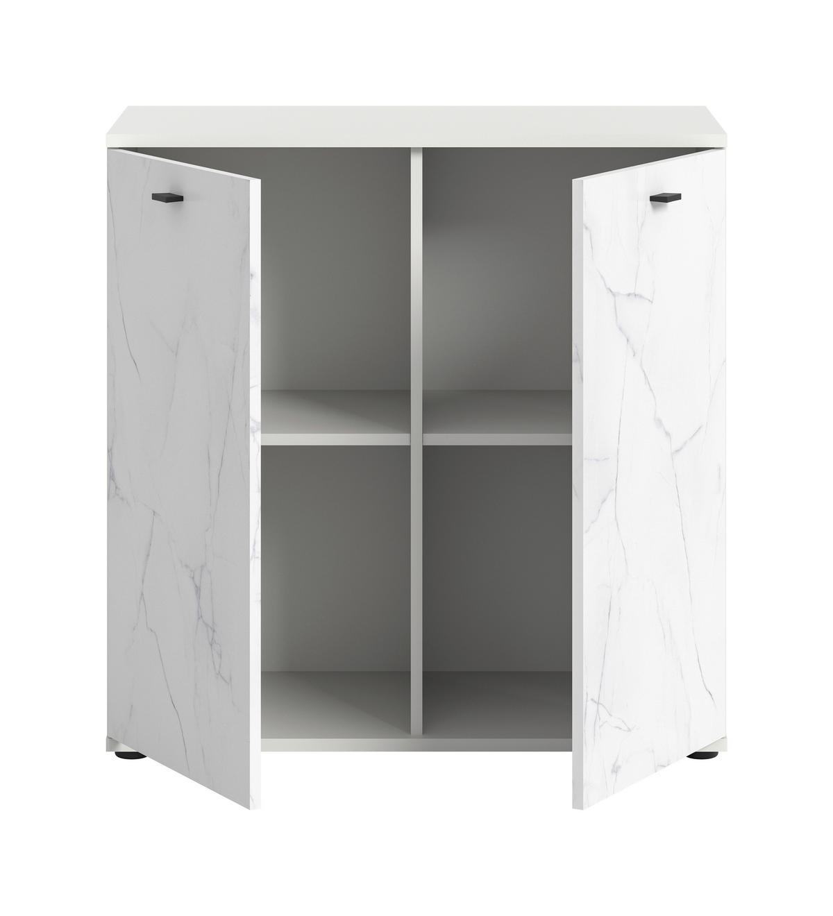 KOMODA, bílá, 86/87/40 cm - bílá/černá, Design, kompozitní dřevo/plast (86/87/40cm) - MID.YOU