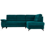 ECKSOFA in Flachgewebe Petrol  - Petrol/Schwarz, KONVENTIONELL, Textil/Metall (257/194cm) - Cantus