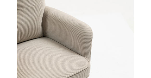 ARMLEHNSTUHL in Feincord - Taupe/Creme, Design, Textil/Metall (61/95/67cm) - Novel
