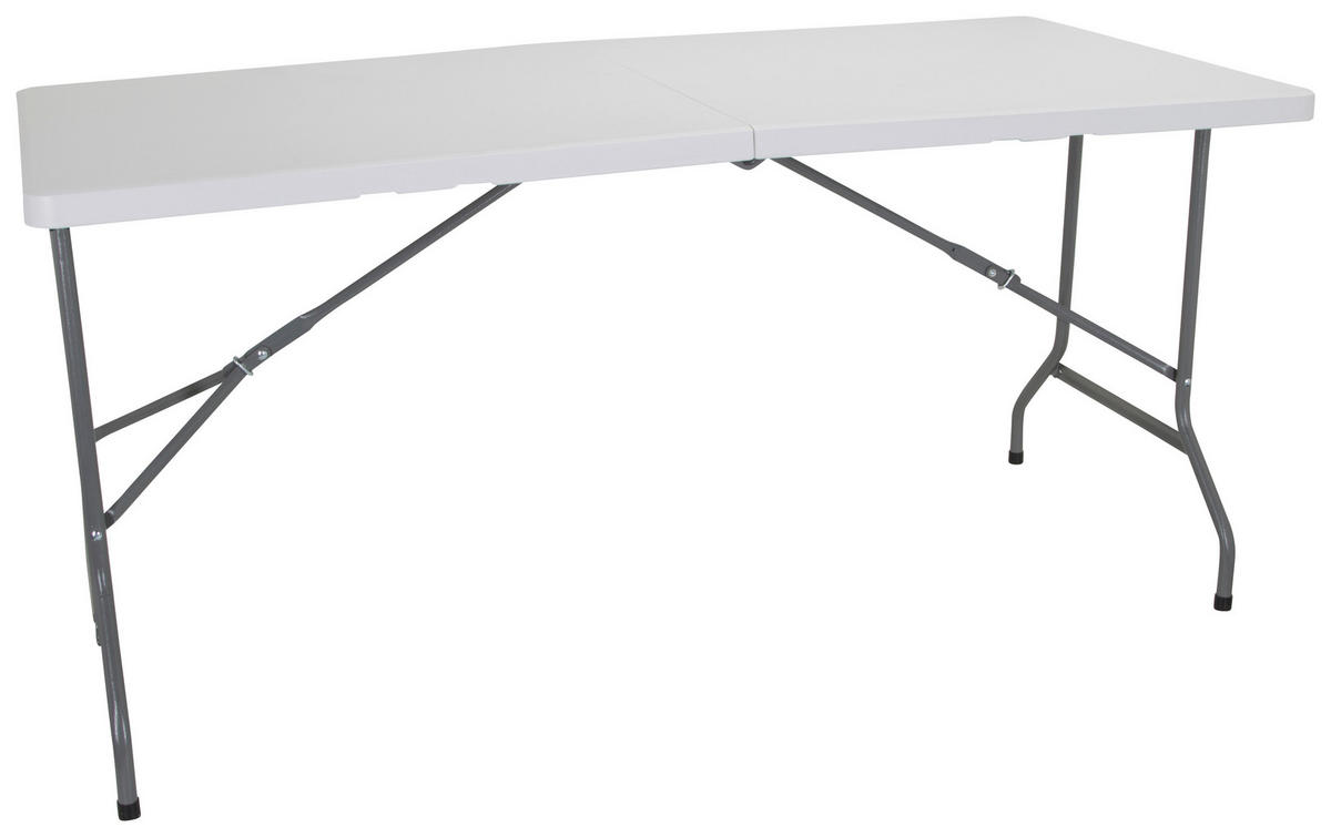 SCHREIBTISCH 70/152/74 cm  in Weiß  - Silberfarben/Weiß, MODERN, Kunststoff/Metall (70/152/74cm) - MID.YOU