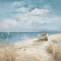 ÖLGEMÄLDE Strand & Meer 55/55 cm  - Blau/Beige, Basics, Holz/Kunststoff (55/55cm) - Monee